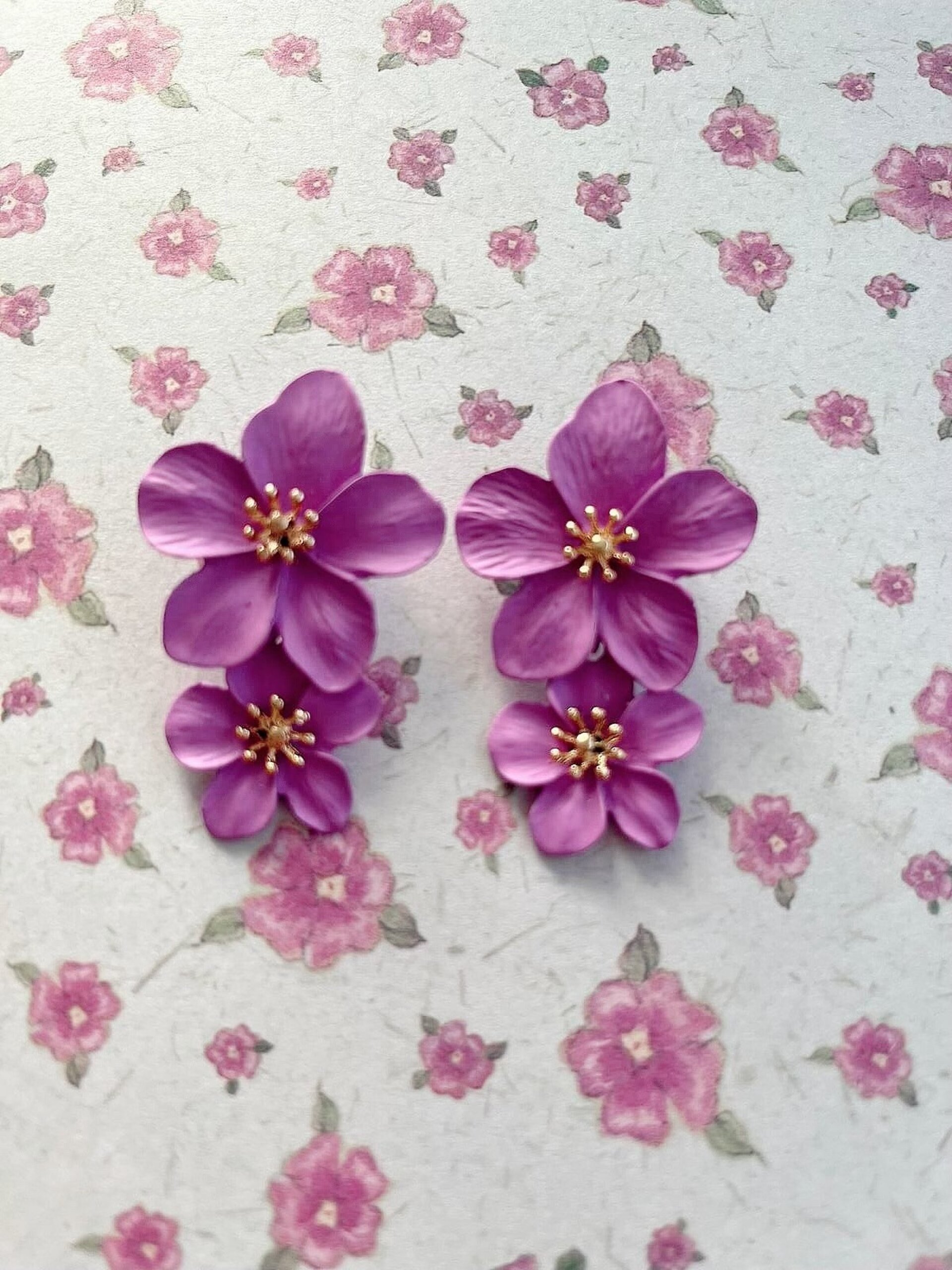 Pendientes Flores Lila - 2