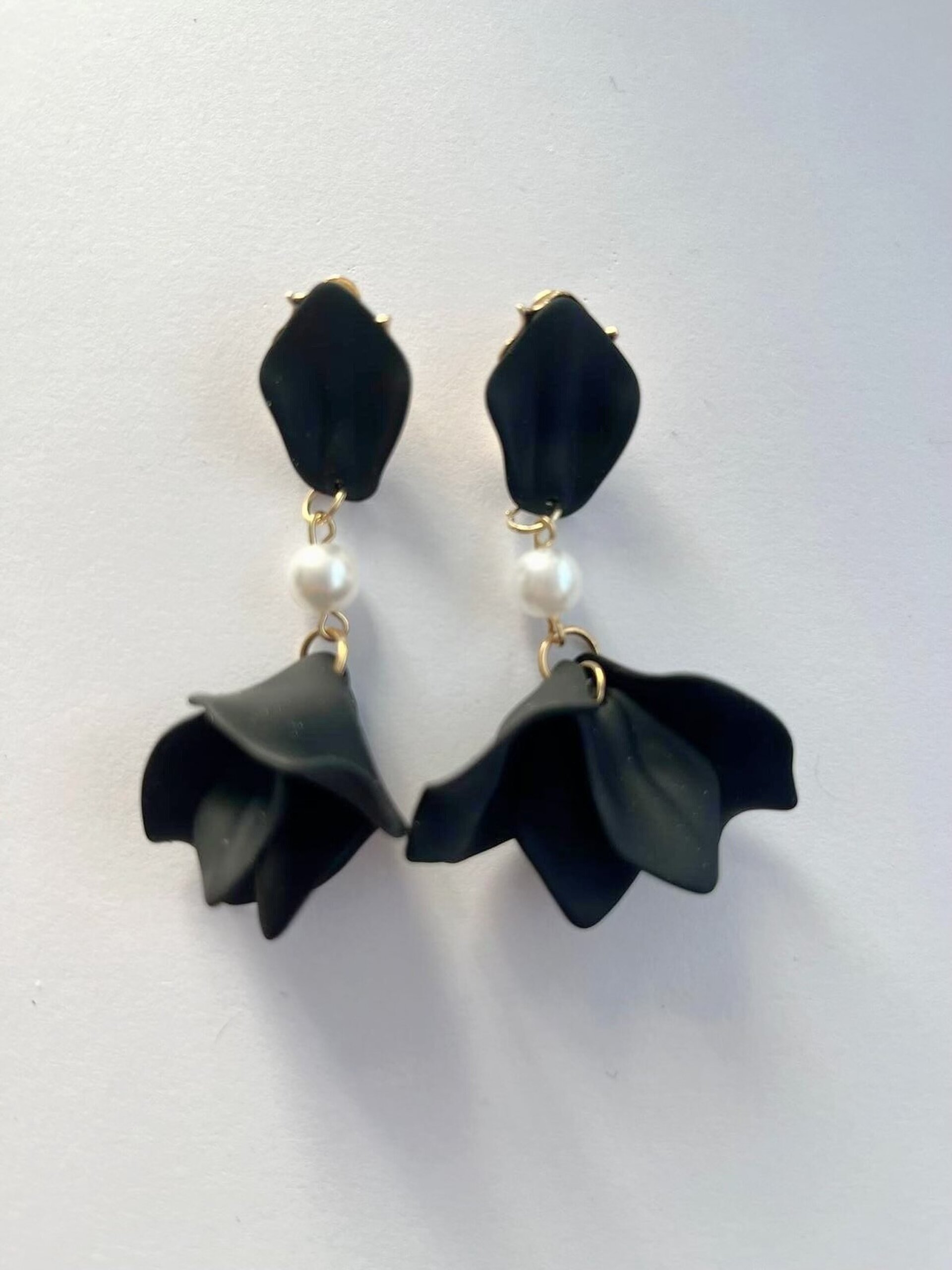 Pendientes negros Hoja - 2